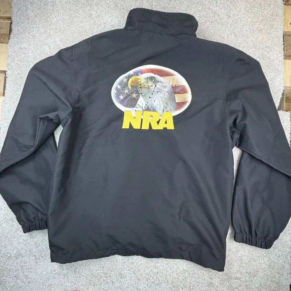 NRA National Rifle Association Black Logo Jacket Windbreaker w/Eagle‎ Men's M
